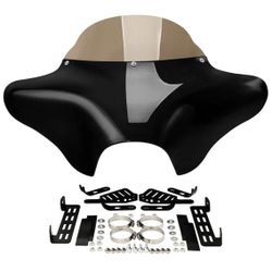 Front Batwing Outer Fairing with Windshield Mounting Brackets Hardwares Fit For Harley