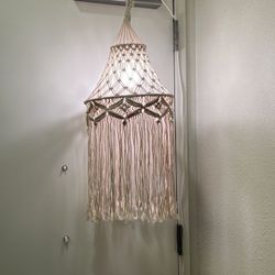 Ikea Boho Plug in Pendant Light Macrame Lamp Shade with Light Bulb Hanging Lamp