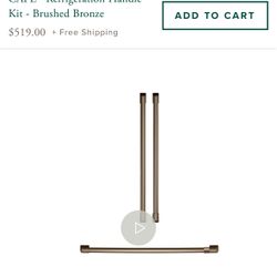 CXQB4H4PNBZ Cafe Refrigerator Brushed Bronze Handle Kit