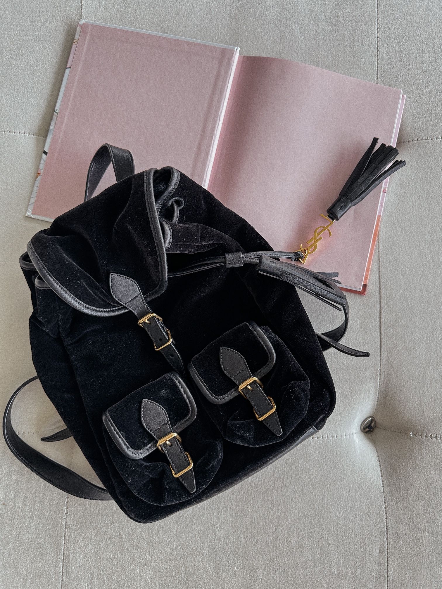 Ysl Saint Laurent Velvet Backpack