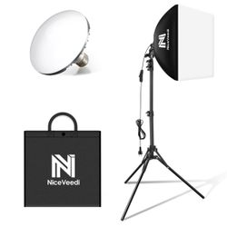 “NiceVeedi 16″ x 16″ LED Softbox Lighting Kit (NV-SL16) — Tripod Included”