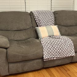 Super-Cozy Power Reclining Couch + Rocking Chair – Gently Used – For Sale! 350$