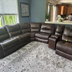 Large Sectional Sofa With Recliners.