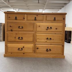 Wood 9 Drawer Dresser