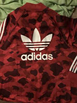 Bape x adidas adicolor track top store raw red