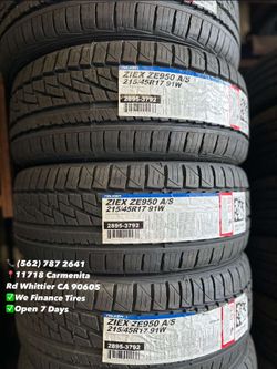 215/45R17 Falken Set of Tires Installed and Balanced Set de Llantas Nuevas Instaladas y Balanceadas