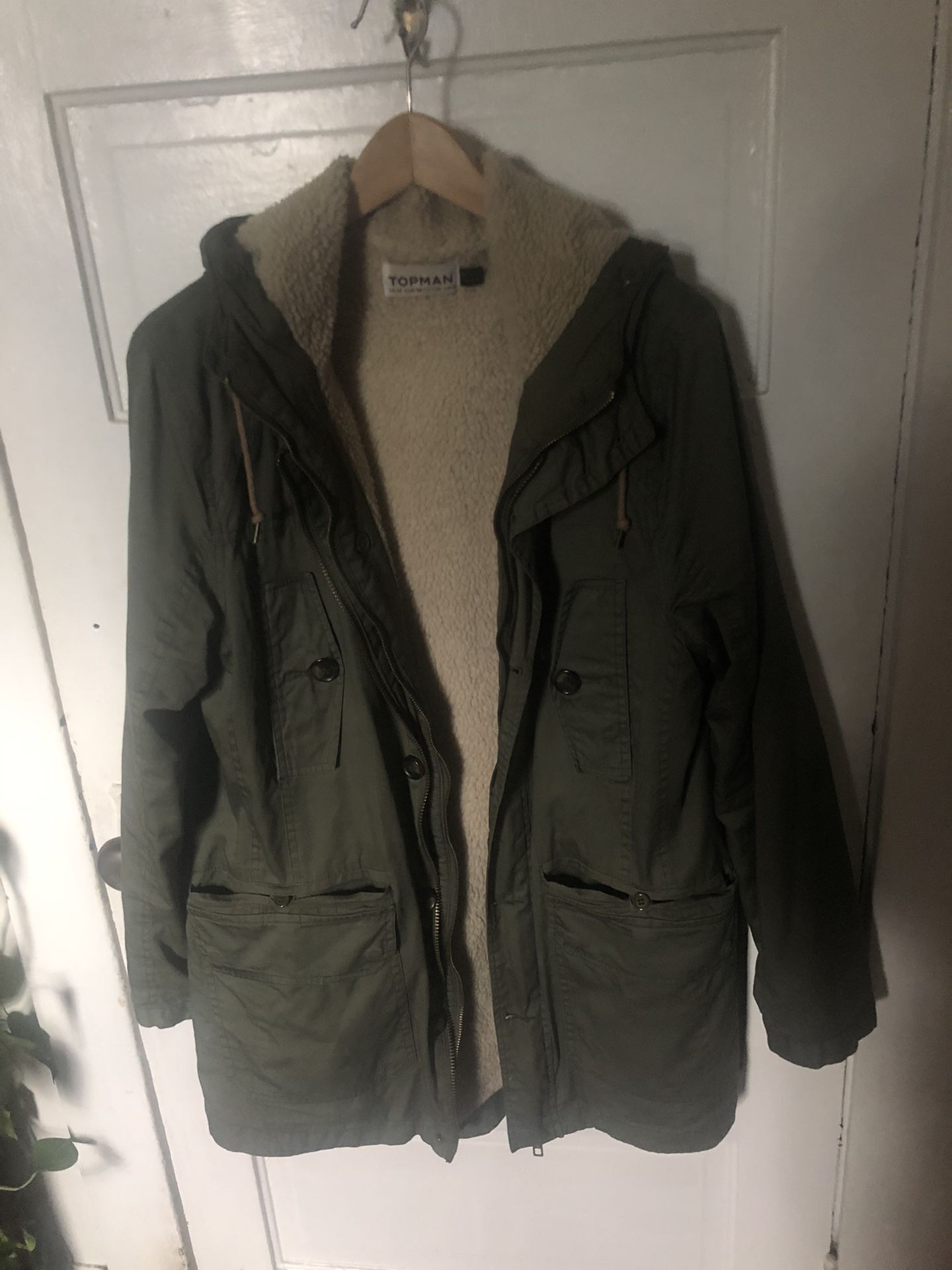 TopMan fishtail Sherpa parka - sz M