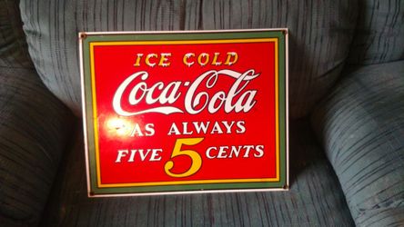 1990 steel coca cola sign