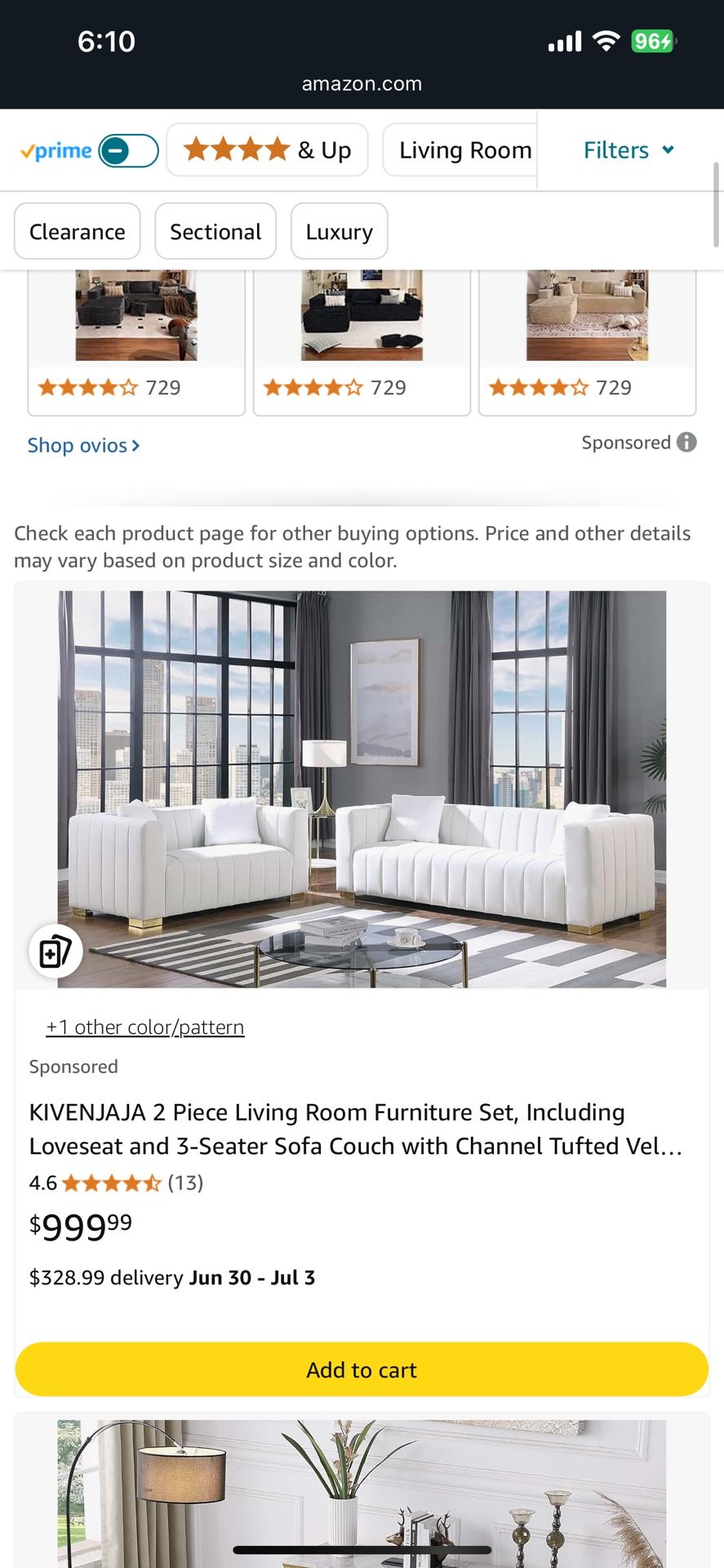 Selling White Sofa And Love Seat Set