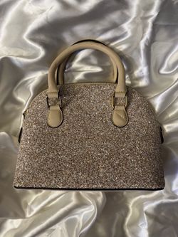Gold Glitter Mini Dome Satchel Handbag