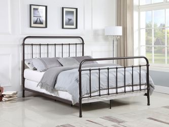 Livingston Dark Bronze Metal Queen Open Frame Bed