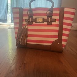 Pink Striped Purse