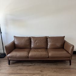 Brown Leather Sofa *AS IS* 