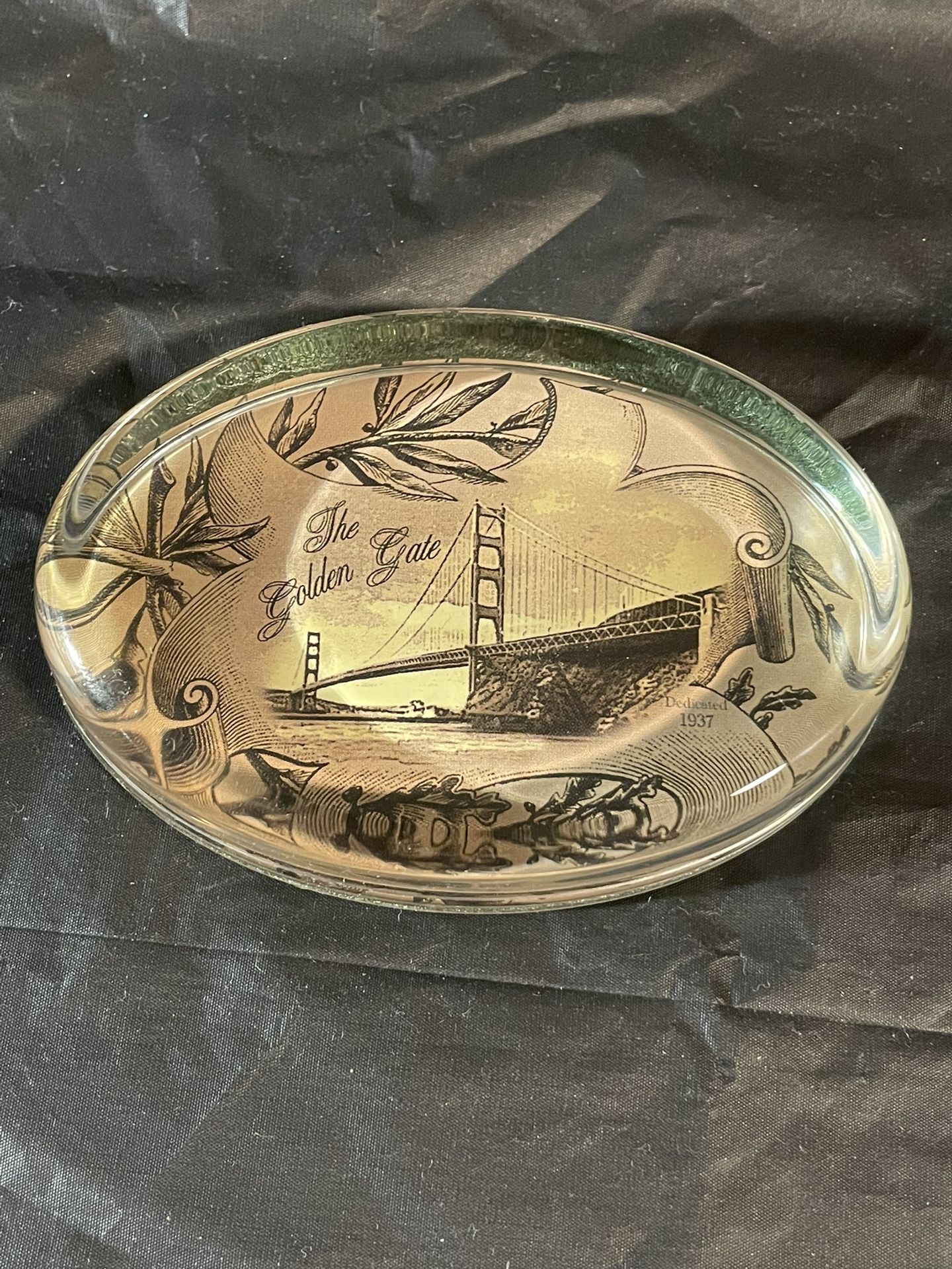 Vintage Golden Gate Bridge Glass Paperweight