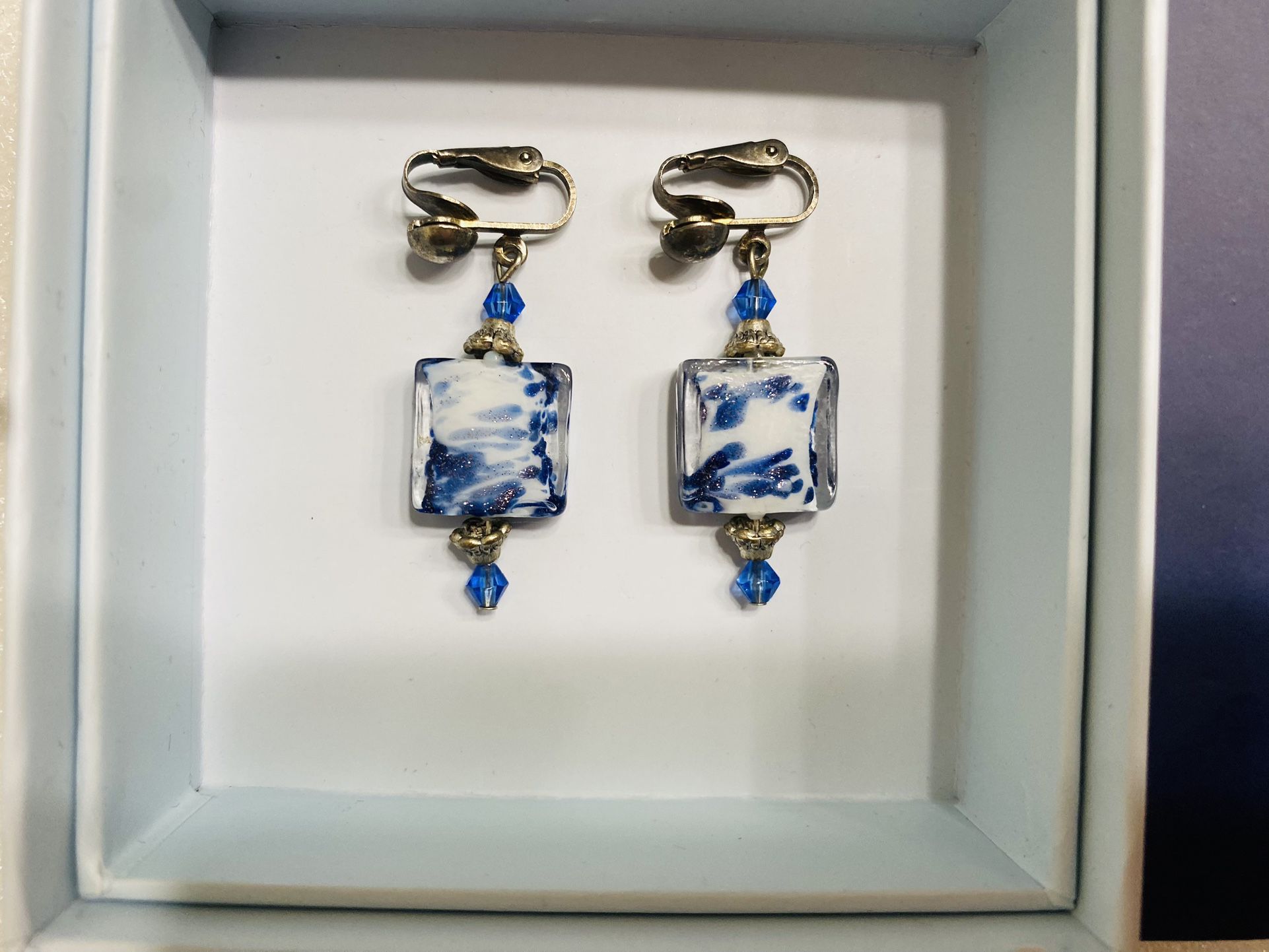 Gorgeous Blue & White Earrings- Great Mother's Day Gift!