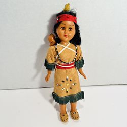 Vintage - Native American Indian Woman Girl - 2 Baby Papoose - Carlson Doll