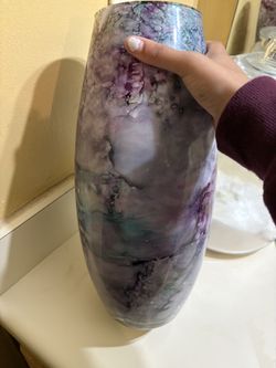 Purple Marble Design Vase 12”