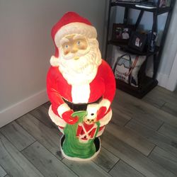 VTG 1997 Grand Venture Santa Claus w/Toy Bag Blow Mold-39”-NICE