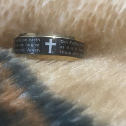 Christian Ring With Lord’s Prayer New