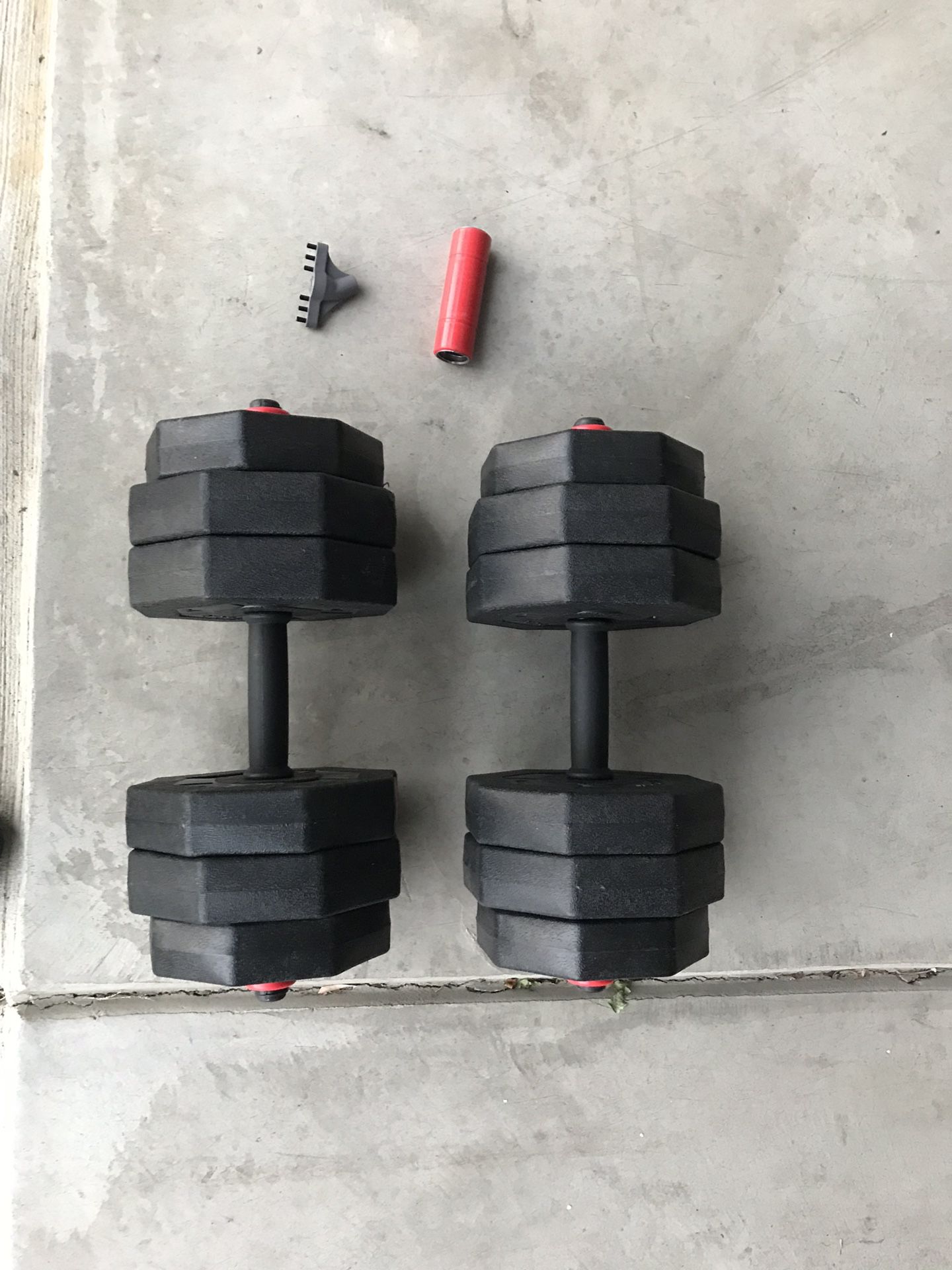 Weights 50 pounds with 2 dumbbell handles
