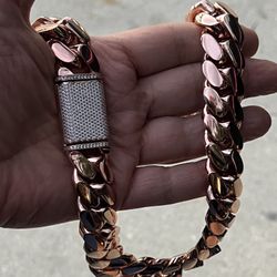 Super Heavy Polished Miami Cuban Links necklace Premium  Rose Gold Plated