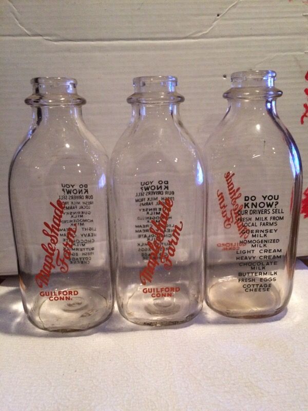 Milk bottles- Mapleshade Farm, Guilford CT