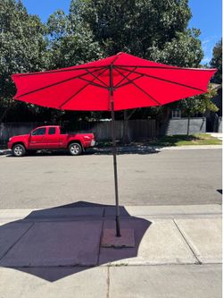 9 foot umbrella with granite umbrella base