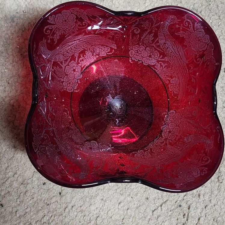 Red Glass Bowl