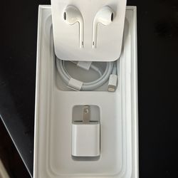 iPhone 12 charger and wired headphones brand new