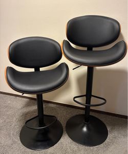 Set of two black bar stools