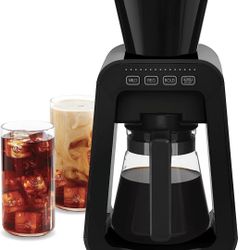 DASH Rapid Cold Brew Maker with VacuPress™ Technology with Glass Carafe for 40 Ounces of Instant Fresh Cold Brew Coffee or Iced Tea