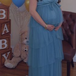 Baby Shower Blue Dress 