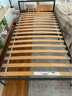 Twin IKEA bed frame with Serta memory foam mattress