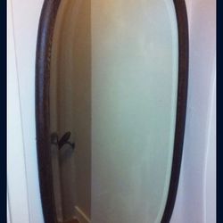 Oak Beveled Mirror Antique Huge