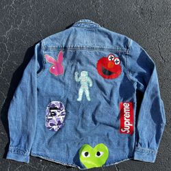 “Designer Junkie” Hand-painted Jean Jacket