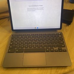 Lenovo - Duet 11 Chromebook 11" 2K LCD Touchscreen 2-in-1 Laptop - MediaTek Kompanio (contact info removed) - 4GB RAM - 128GB with keyboard - Luna Gra