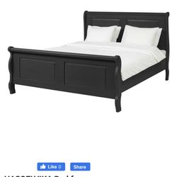 New Black Wood Queen Bed