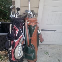 Golf clubs and bags