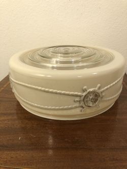 Vintage Nautical Glass Ceiling Light Cover.