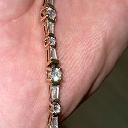 925 sterling silver Gold plated tennis bracelet 7.5''