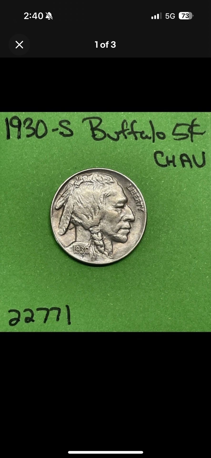 1930-S Buffalo 🦬 Indian Head Nickel 5c CH AU Choice About Uncirculated