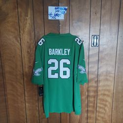 Mystery Rookie Card With Saquon Barkley Eagles Nike 2x Jersey