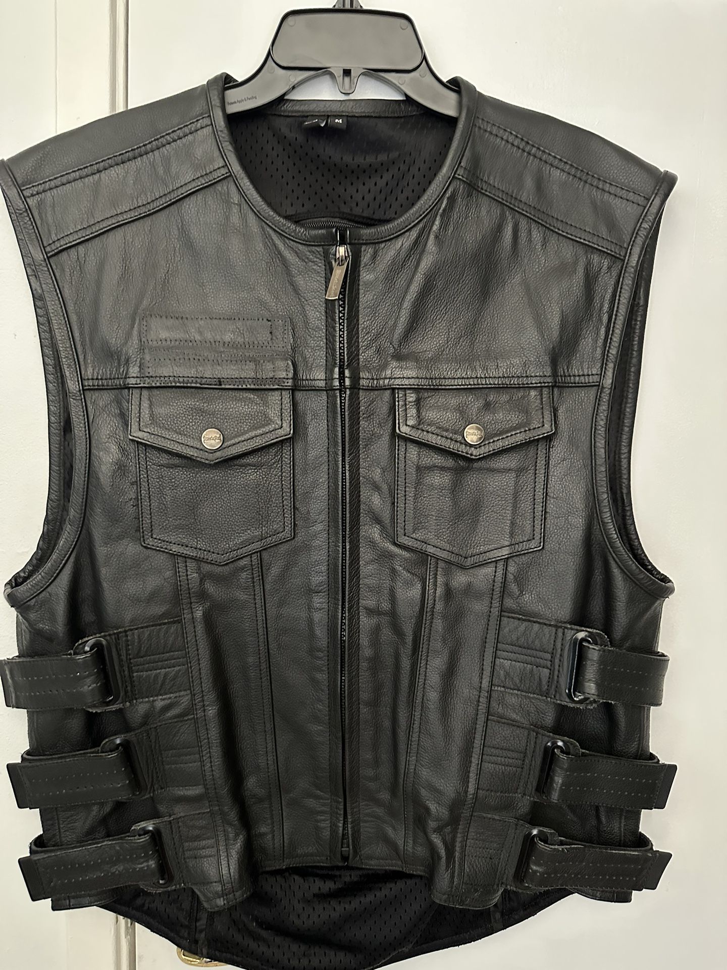 Street & Steel Anarchy Leather Vest - Medium