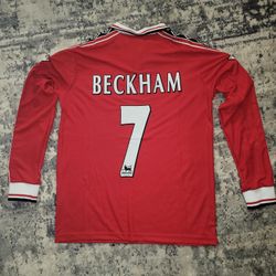 MANCHESTER UNITED 1998/2000 DAVID BECKHAM #7 AWAY LONG SLEEVE RETRO JERSEY