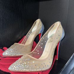 Christian Louboutin FOLLIES STRASS 100 Size 38.5 | New