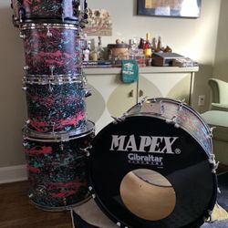 Mapex Drums Custom Splatter Paint Finish Pink / Turquoise  