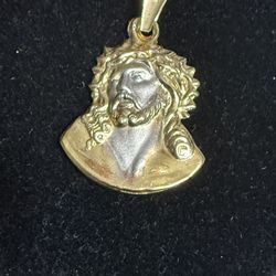 New 18k Gold Jesus Face Pendent 