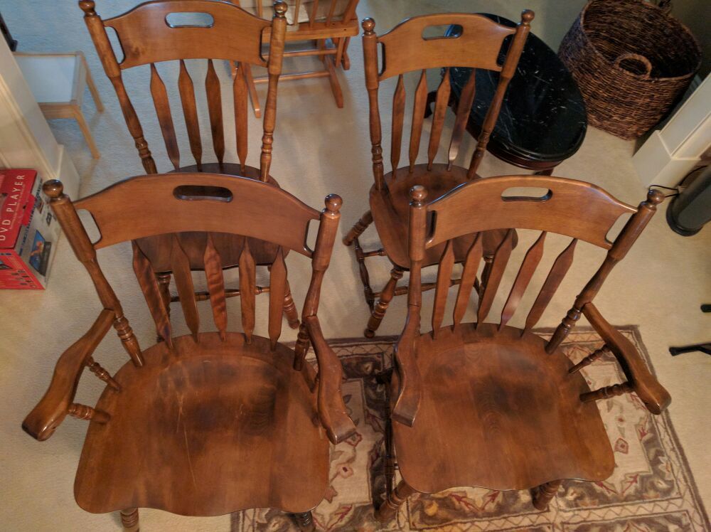 4 S bent & bros colonial chairs