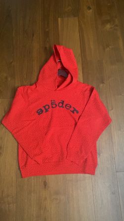 Red spider Rhinestones hoodie
