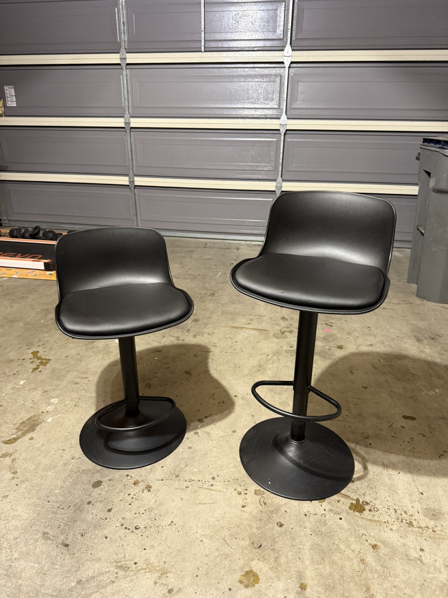 Black Adjustable Bar Stools – Set of 2
